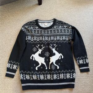 Mossimo Supply Co. Black and White Reindeer Sweater